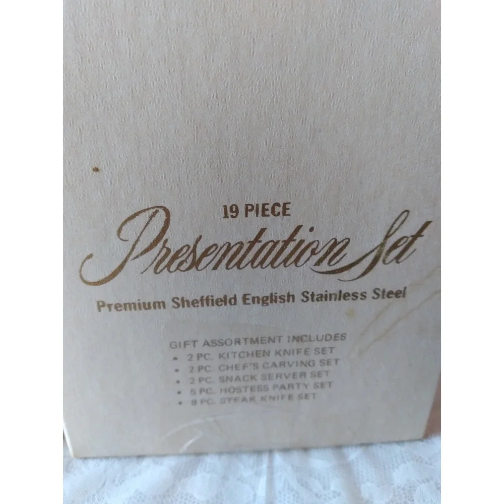 Vintage 19 Piece Presentation Knife‎ Set Premium Sheffield Stainless Steel